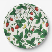 Wild strawberries red/yellow/green/off white papieren bordje (Voorkant)