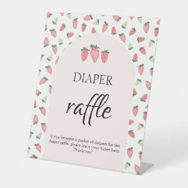 Wild Strawberry Baby shower Luier Raffle Teken Reclamebord Met Voetstuk