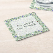 Wild Strawberry & Fern | Sage Green  Kartonnen Onderzetters (Schuin)