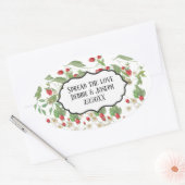 Wild Strawberry Jam Wedding Favoriete Vrijgezellen Ovale Sticker (Envelop)