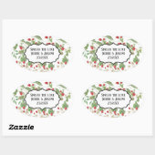 Wild Strawberry Jam Wedding Favoriete Vrijgezellen Ovale Sticker (Vel)