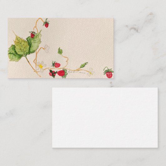 Wild Strawberry Note Card Notitiekaartje (Voorkant / Achterkant)