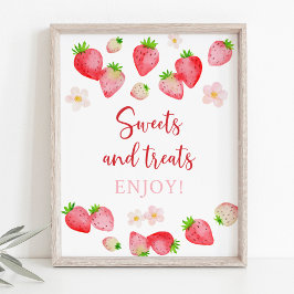 Wild Strawberry Sweet Treats Verjaardagsteken Poster