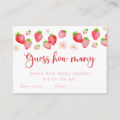 Wild Strawberry Verjaardag Raad hoeveel spel Informatiekaartje (Voorkant)