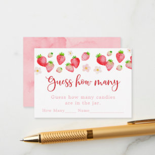 Wild Strawberry Verjaardag Raad hoeveel spel Informatiekaartje