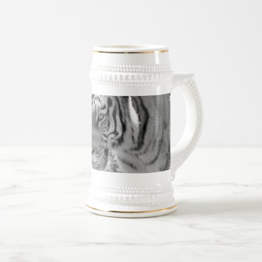 Wild Striped Tiger Black and White Bierpul (Voorkant rechts)