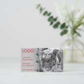 Wild Striped Tiger Black and White Visitekaartje (Staand voorkant)