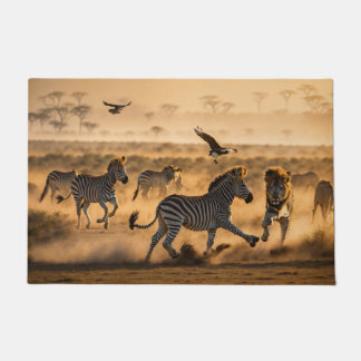 Wild Stripes – Majestic Zebra Family Deurmat