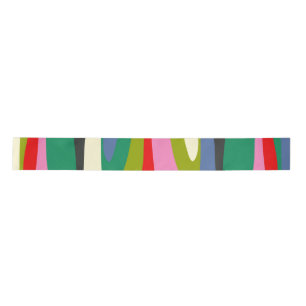 Wild Stripes Modern Multicolor Abstract Patroon Satijnen Lint