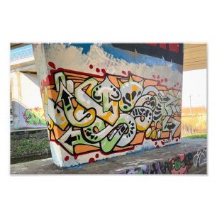 Wild style graffiti wall 1 foto afdruk