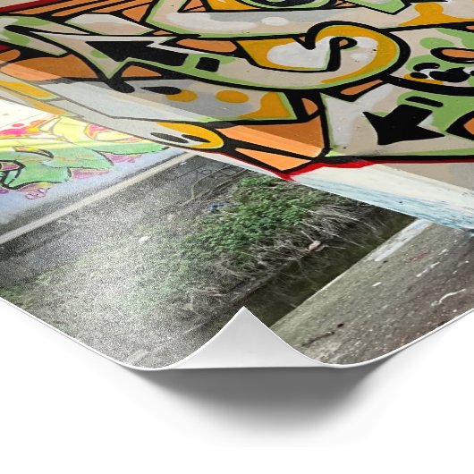 Wild style graffiti wall 1 foto afdruk (Hoek)