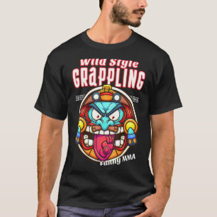 Wild Style Grappling Demon Gezicht Mma Jiu Jitsu M T-shirt