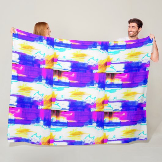 Wild Summer Abstracte Blanket Fleece Deken (In situ)