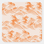 Wild Summer Ocean Beach Waves Vierkante Sticker (Voorkant)