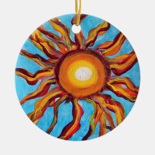 Wild Sun Keramisch Ornament (Voorkant)