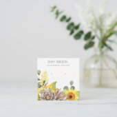 WILD SUNFLOWER PINE FLORAL EARRING DISPLAY LOGO VIERKANTE VISITEKAARTJE (Staand voorkant)