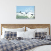 Wild Surf in de stad Jetty Canvas Afdruk (Insitu (Slaapkamer))