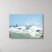 Wild Surf in de stad Jetty Canvas Afdruk (Voorkant)