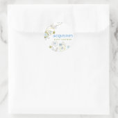 Wild Sweet Blue Blooms Baby Boy Shower Sticker (Tas)