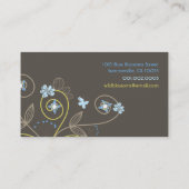 Wild Sweet Blue Blossom Flowers Whimsical Floral Visitekaartje (Achterkant)