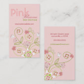 Wild Sweet Pink Blossom Flowers Whimsical Floral Visitekaartje (Voorkant / Achterkant)