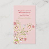 Wild Sweet Pink Blossom Flowers Whimsical Floral Visitekaartje (Achterkant)