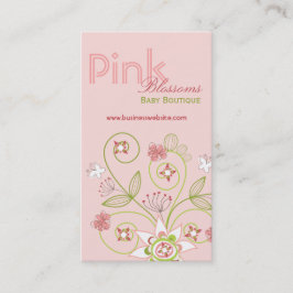 Wild Sweet Pink Blossom Flowers Whimsical Floral Visitekaartje