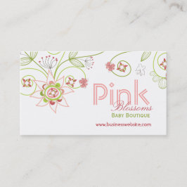 Wild Sweet Pink Blossom Flowers Whimsical Floral Visitekaartje