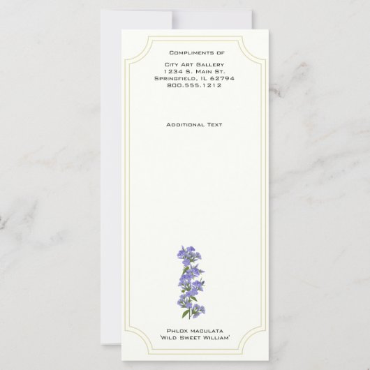 Wild Sweet William Rack Kaart (Achterkant)