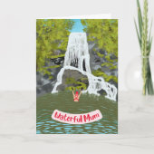 Wild Swimming Funny Waterfall Pun Moederdag Kaart (Voorkant)