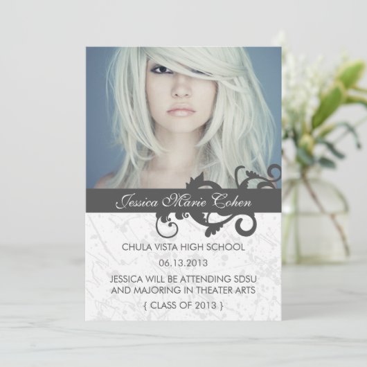 Wild Swirls Class of Afstuderen Announcement Aankondiging (Staand voorkant)