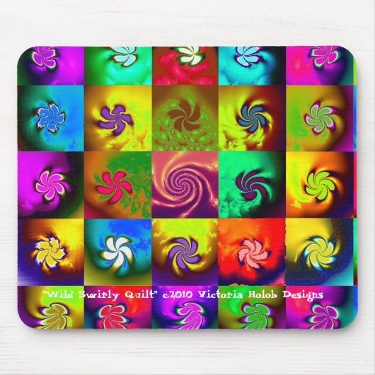 "WILD SWIRLY QUILT", Mousepad Muismat (Voorkant)