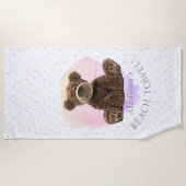 Wild Teddy Bear Pink Animal Cute Modern Kinder Strandlaken (Voorkant)