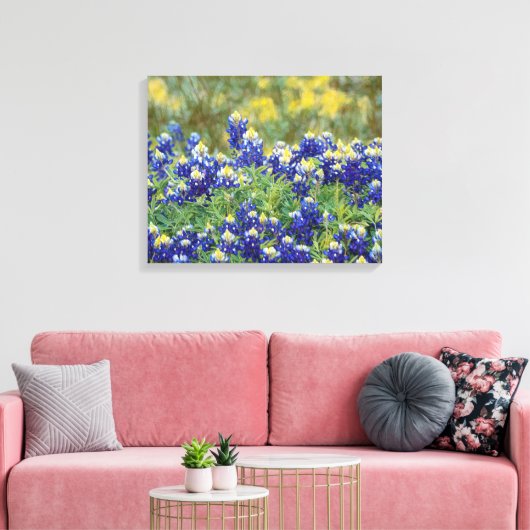 Wild Texas Bluebonnet Flowers Canvas Art Print (Insitu (Woonkamer))