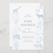 Wild thema baby shower uitnodiging (Voorkant / Achterkant)
