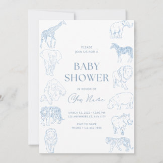 Wild thema baby shower uitnodiging