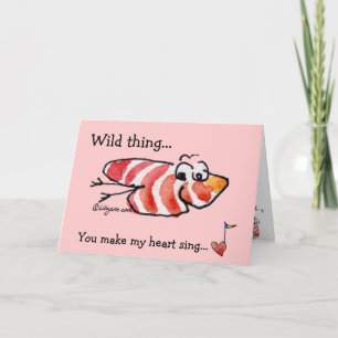 Wild Thing Cute Heart Valentine Card Feestdagen Kaart