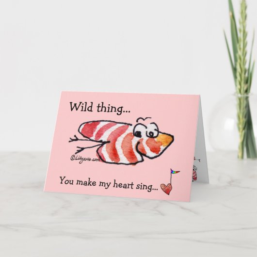 Wild Thing Cute Heart Valentine Card Feestdagen Kaart (Voorkant)