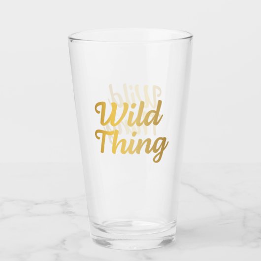 Wild Thing Goud Typografie Pint Glas (Voorkant)
