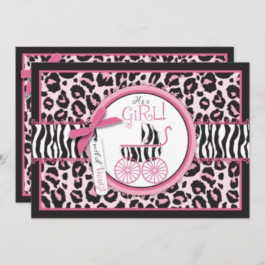 Wild Thing Invitation Card B Kaart (Voorkant / Achterkant)