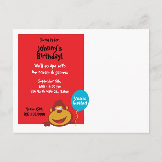 Wild Thing - Kaart - Verjaardagsuitnodiging (Achterkant)