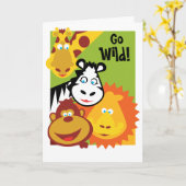 Wild Thing - Safari Birthday Card Kaart (Gele Bloem)