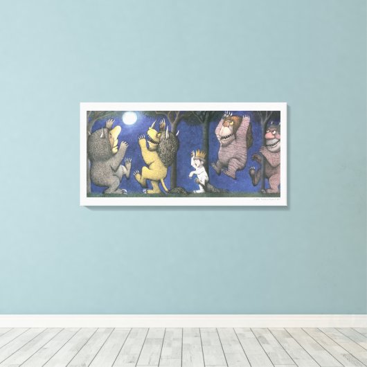 Wild Things and Max Dancing in Moonlight Canvas Afdruk (Insitu (Houten vloer))