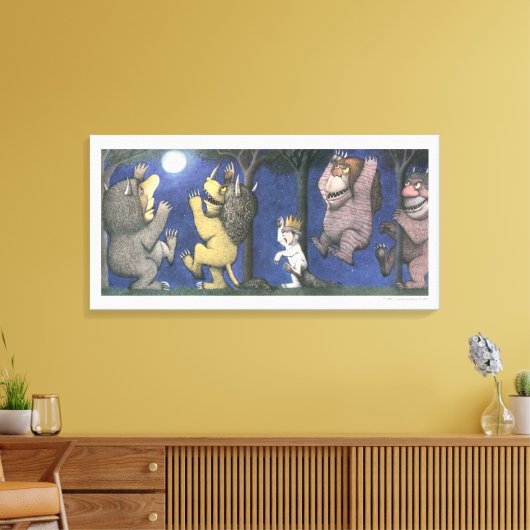 Wild Things and Max Dancing in Moonlight Canvas Afdruk (Insitu (Woonkamer))