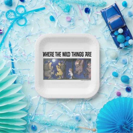 Wild Things and Max Dancing in Moonlight Papieren Bordje (Feest)