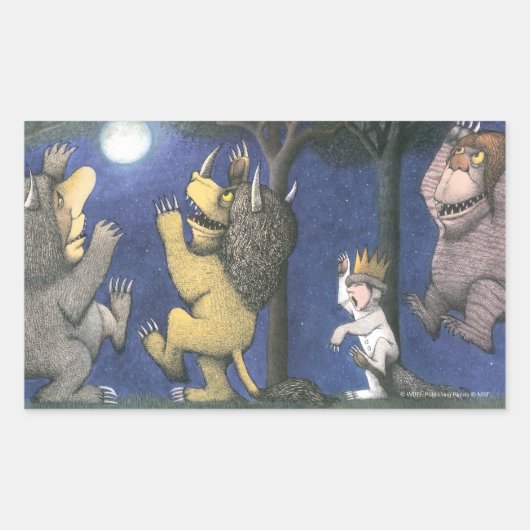 Wild Things and Max Dancing in Moonlight Rechthoekige Sticker (Voorkant)