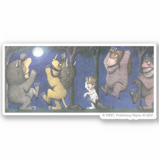 Wild Things and Max Dancing in Moonlight Sticker (Voorkant)