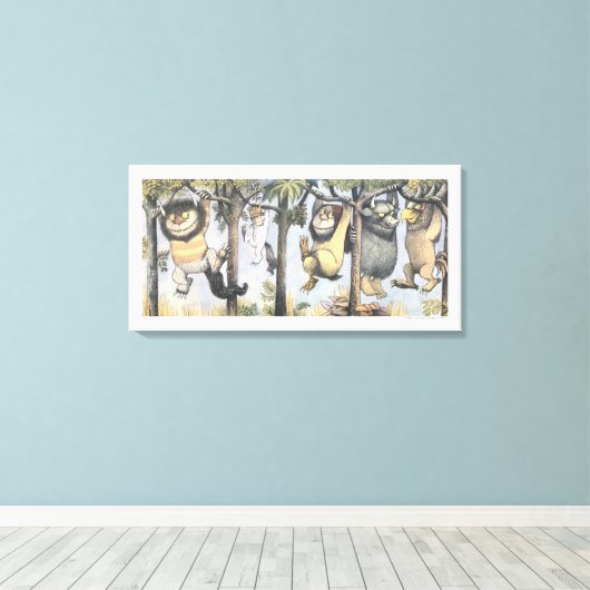 Wild Things and Max Swinging From Trees Canvas Afdruk (Insitu (Houten vloer))