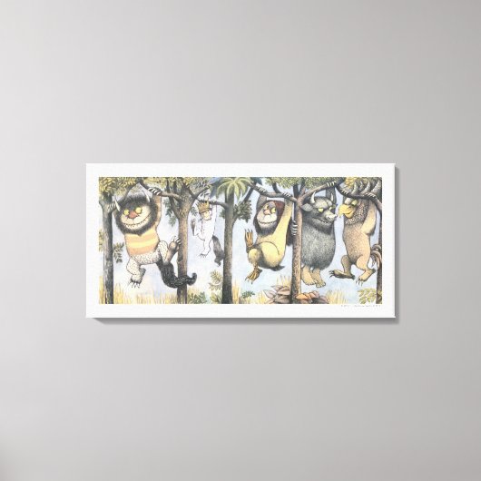 Wild Things and Max Swinging From Trees Canvas Afdruk (Voorkant)