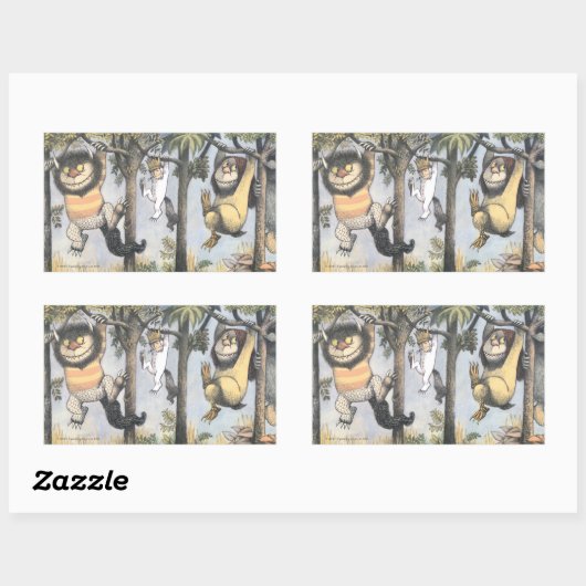 Wild Things and Max Swinging From Trees Rechthoekige Sticker (Vel)